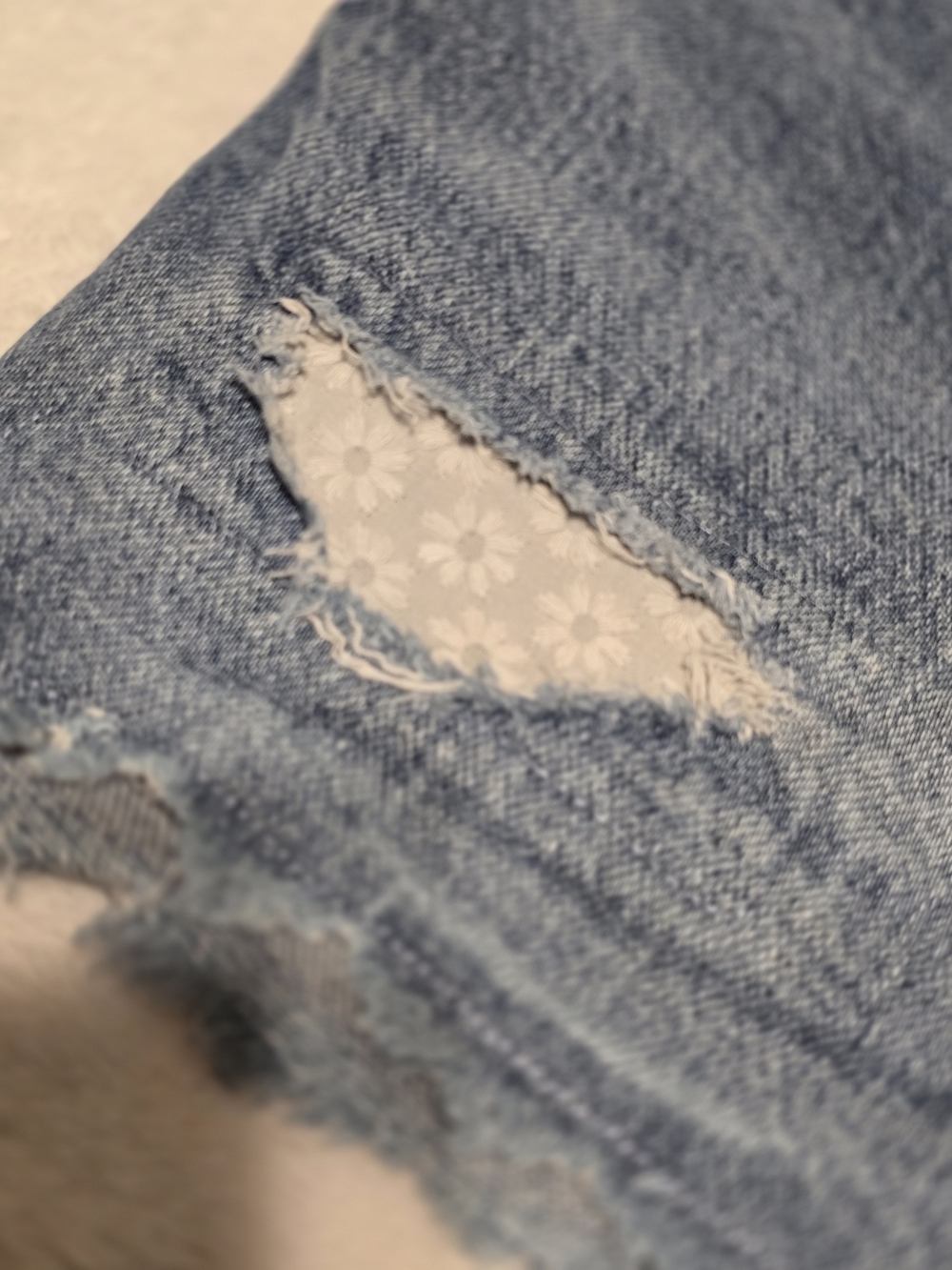 Cat & Jack Girl's Distressed Denim Shorts - Blue - Picture 6 of 9